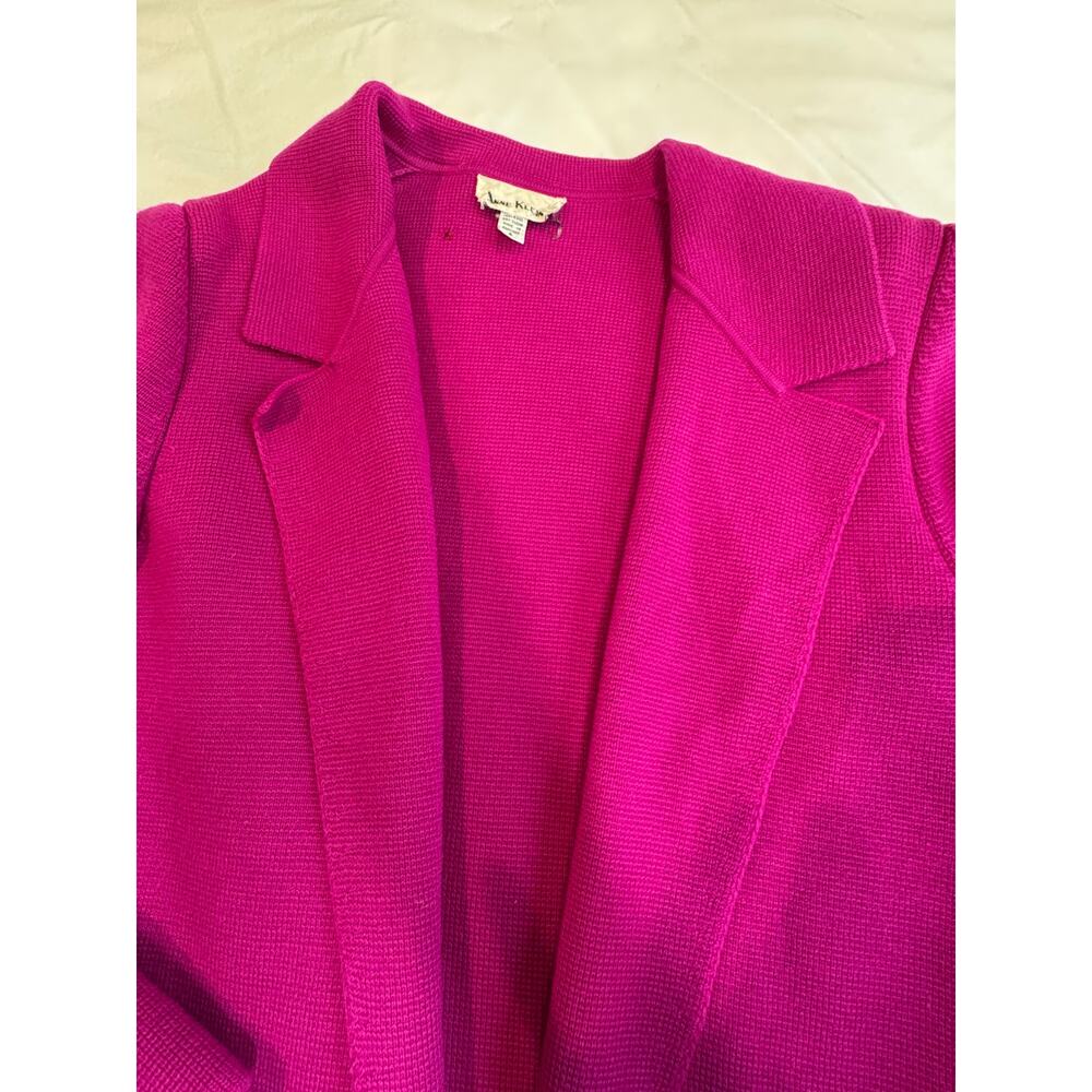Vintage Anne Klein II Vibrant Fuchsia Wool Womans Small Jacket - Picture 13 of 16